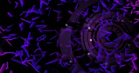 Vertical video: Ring HUD activating right, pulling purple shards and node lights Stockbeeldmateriaal 331198028