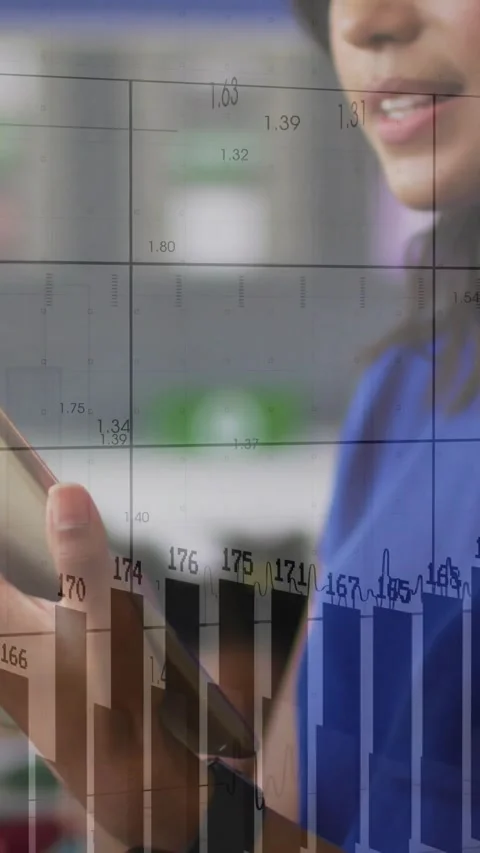 Vertical video: Rotating hand showing watch, blue-top teacher teaching in class Stock Footage 331638937