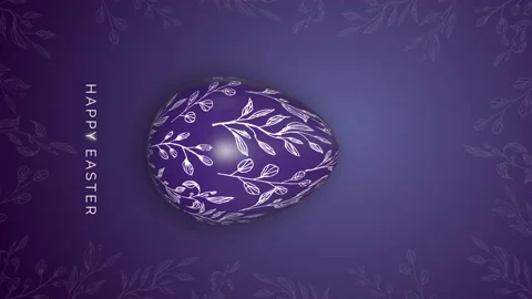 Vertical video. Rotation Easter egg with patterns. Happy Easter lettering Stock Footage 234870241