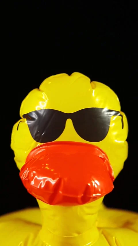 Vertical video of rubber duck dark background Stock Footage 241725897