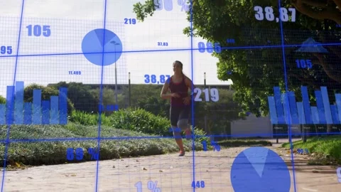 Vertical video: Runner starting run from afar toward lens for fitness, clear Stock Footage 333221473