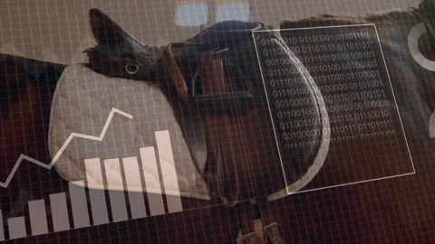 Vertical video: Saddle receiving sensor input, HUD charts growing into tech Stock Footage 332731680