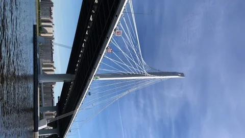 Vertical video. Sailing in luxury sail yacht in a sea. Stock Footage 102411235