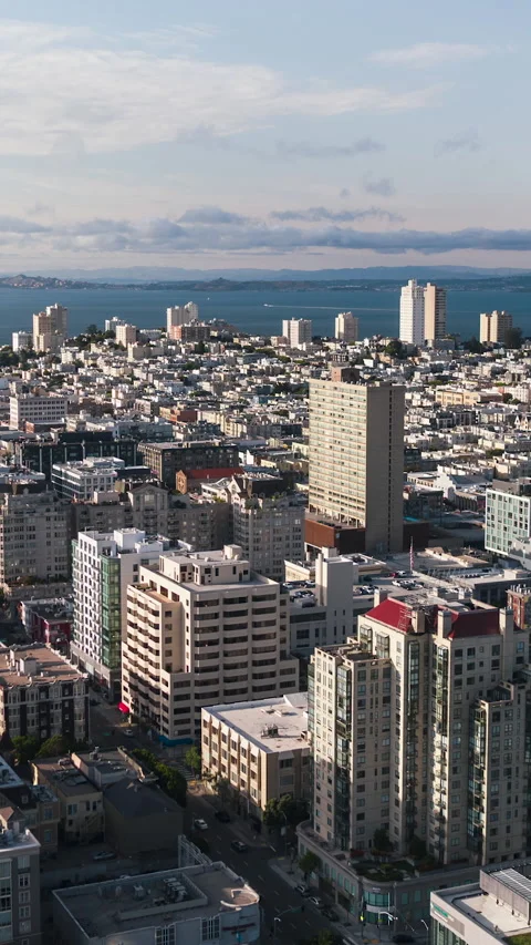 Vertical Video of San Francisco, Vertical Aerial View Shot, day Stock Footage 266604305