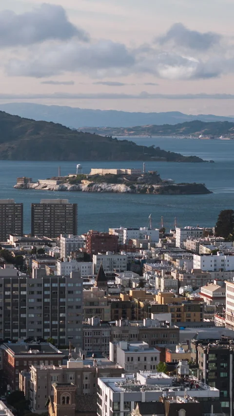Vertical Video of San Francisco, Vertical Aerial View Shot, day Stock Footage 266604535