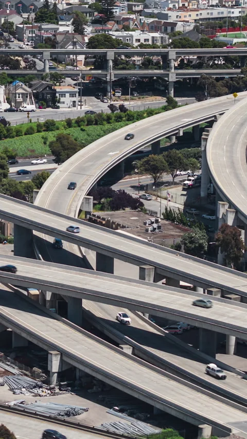 Vertical Video of San Francisco, Vertical Aerial View Shot, day Stock Footage 266607353
