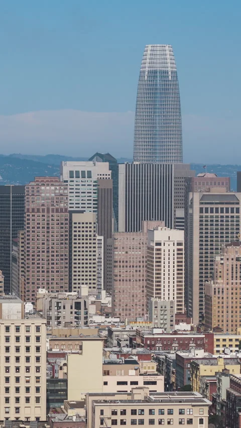 Vertical Video of San Francisco, Vertical Aerial View Shot, California Stock Footage 292745944