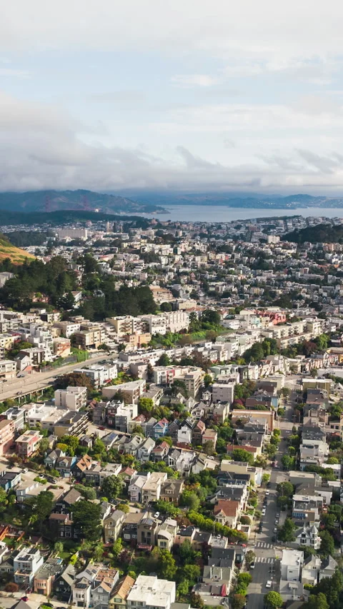 Vertical Video of San Francisco, Vertical Aerial View Shot, California Video stock 292746488