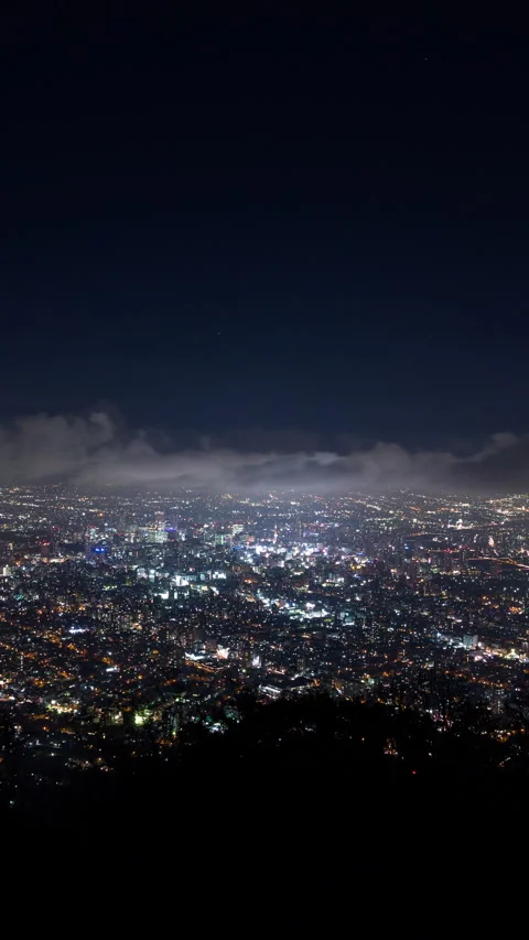 Vertical video - Sapporo Night Timelapse Stock Footage 280124336