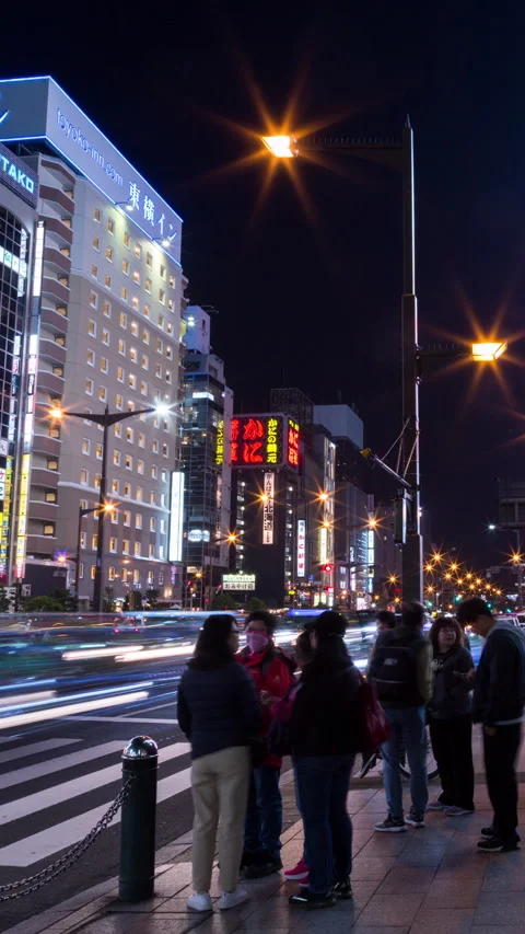 Vertical video - Sapporo Night Timelapse Stock Footage 280124427