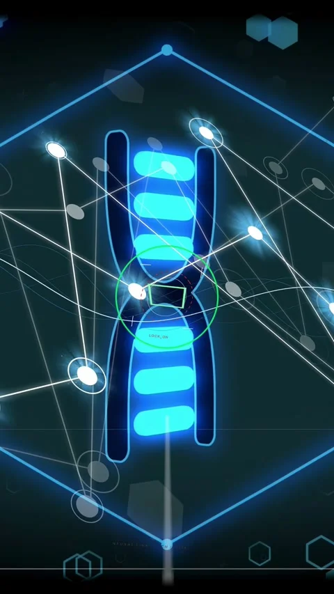 Vertical video: Scan ring engaging, pointer rising, helix forming, rotating, Stock Footage 334917233
