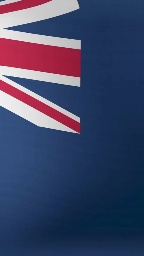 Vertical video: Off-screen breeze making Union Jack canton ripple and fold, Stock Footage 348496161