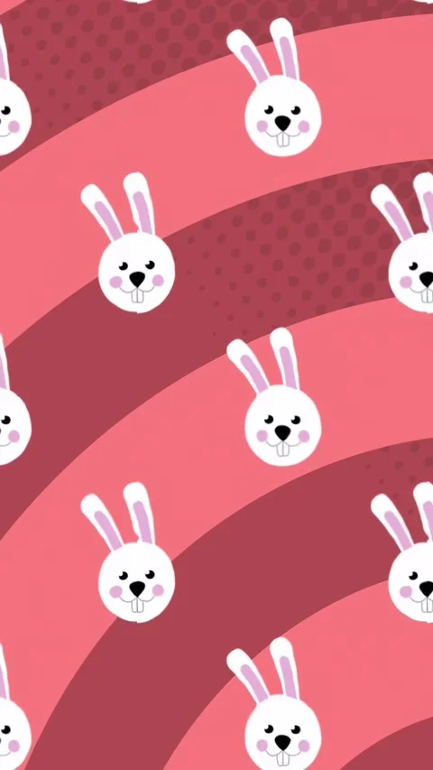 Vertical video: On screen load white rabbit heads rising, bobbing and rotating Stock Footage 329913037