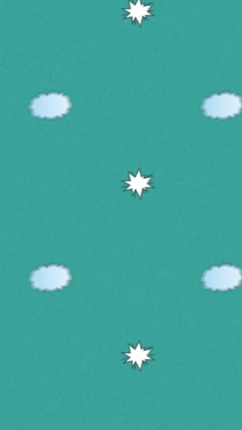 Vertical video: On scroll start pattern shifting up on teal, revealing BOOM, Stock Footage 348383563