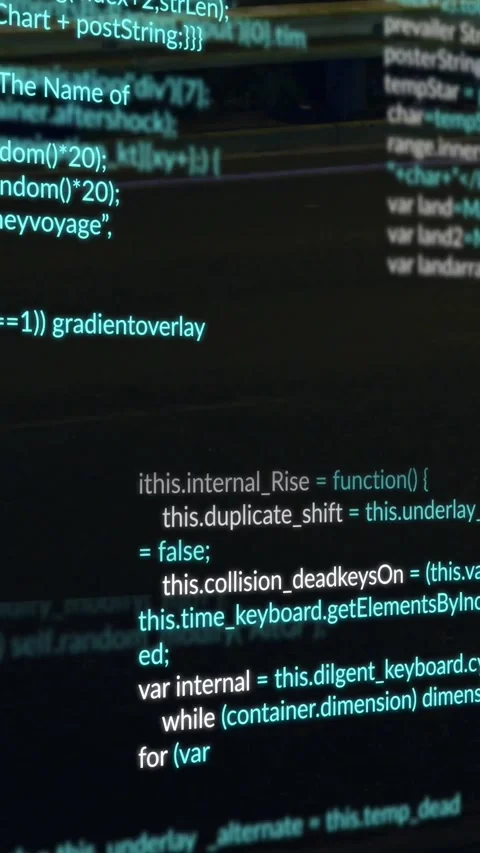 Vertical video: Scrollbar dragging code pane, revealing functions and variables 動画素材 329552557