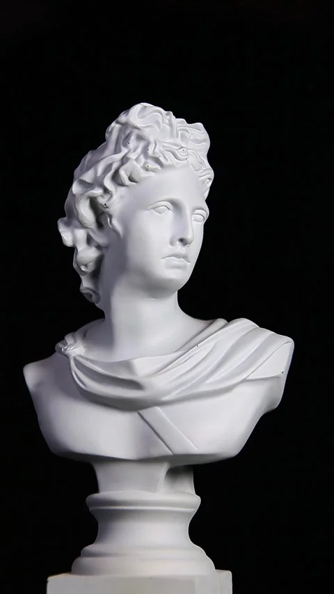 Vertical video of sculpture dark background Stock Footage 242501349