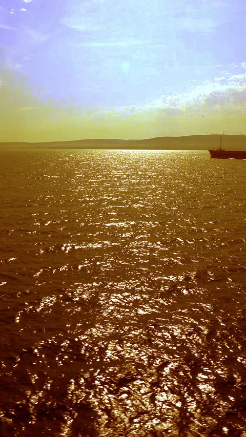 Vertical video, sea at sunset 動画素材 295370541