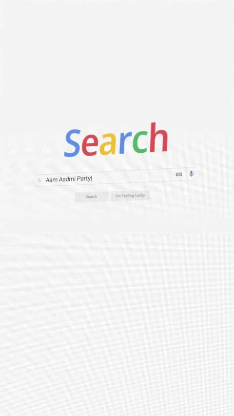 Vertical video of searching for Aam Aadmi Party on Internet browser Stock Footage 301297555