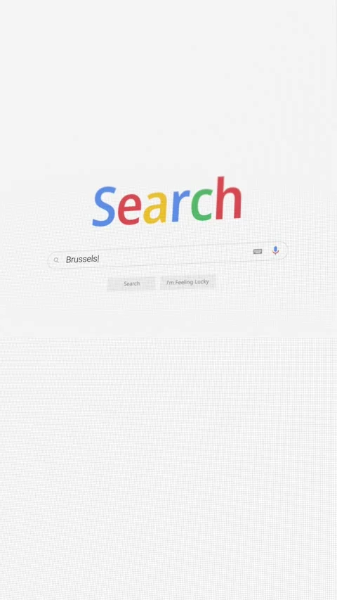 Vertical video of searching for Brussels on Internet browser Stock Footage 301295129