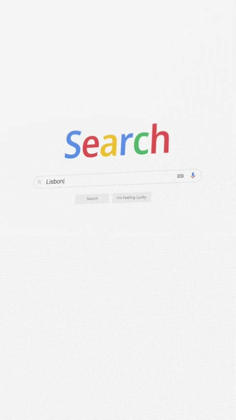 Vertical video of searching for Lisbon on Internet browser Vídeos de archivo 301296264