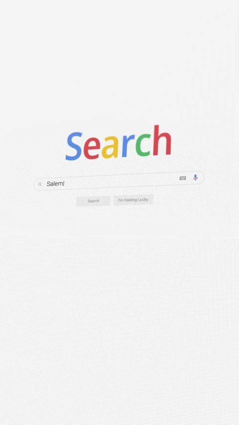 Vertical video of searching for Salem on Internet browser Stock Footage 301294850