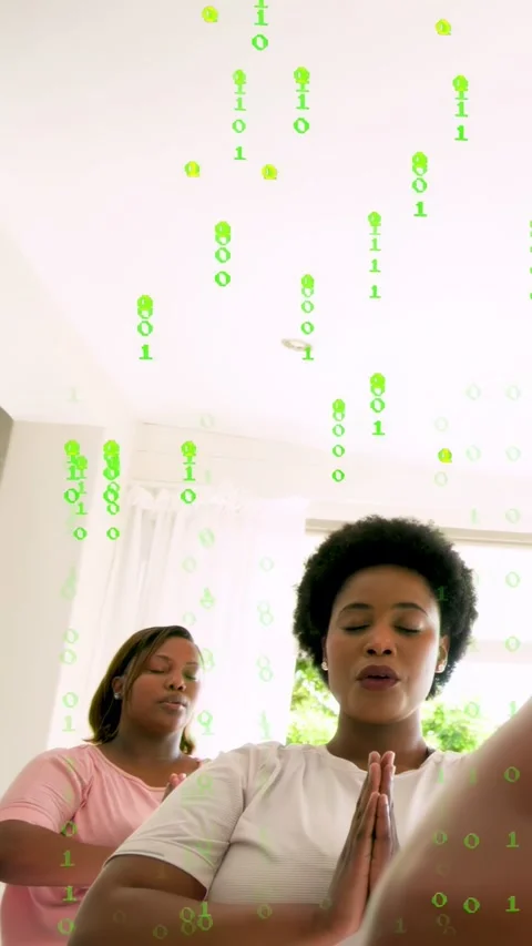 Vertical video: Second woman entering sparking both praying for health with Stock Footage 332806925