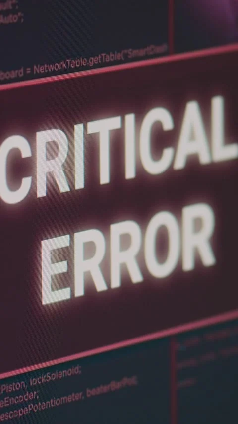 Vertical video: Security breach warning on computer showing critical error Video stock 218576386