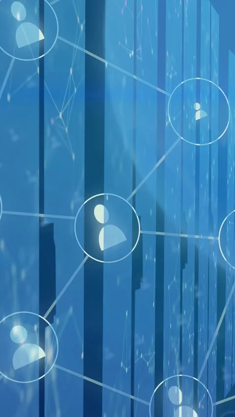Vertical video: Seed node sparking links, nodes appearing and linking across Stock Footage 332823724