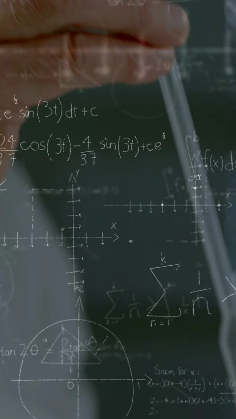 Vertical video: Senior man lowering pipette in lab causing math overlay tracking Stock Footage 335264101