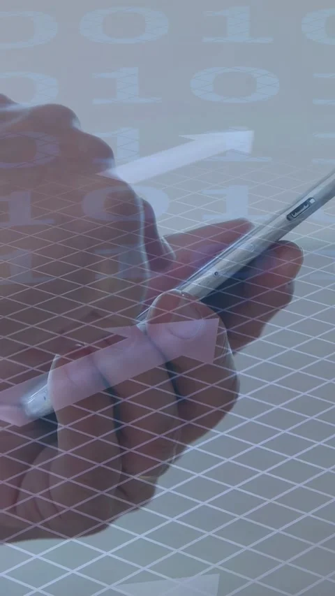 Vertical video: Senior man opening hand holding phone and tapping to check tech Stock Footage 335355168