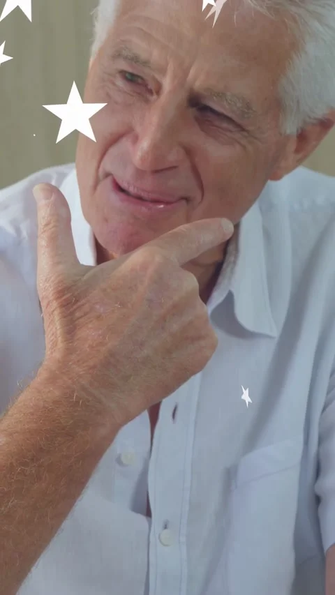 Vertical video: Senior man using tablet for tech, reacting, gesturing while Stock Footage 334378758