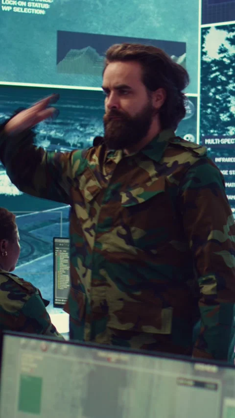 Vertical Video Sergeant presenting his salute with respect for the colonel Stock Footage 277366059