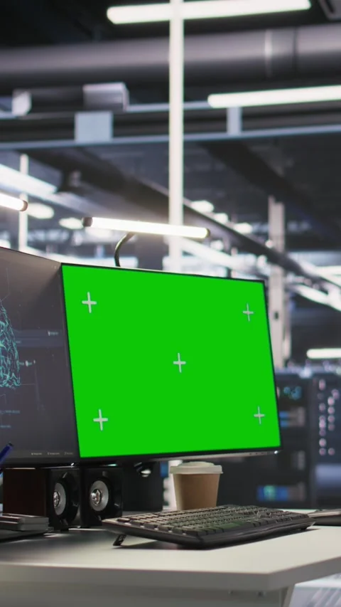Vertical video Server farm mockup computer used for artificial intelligence Video stock 309486507