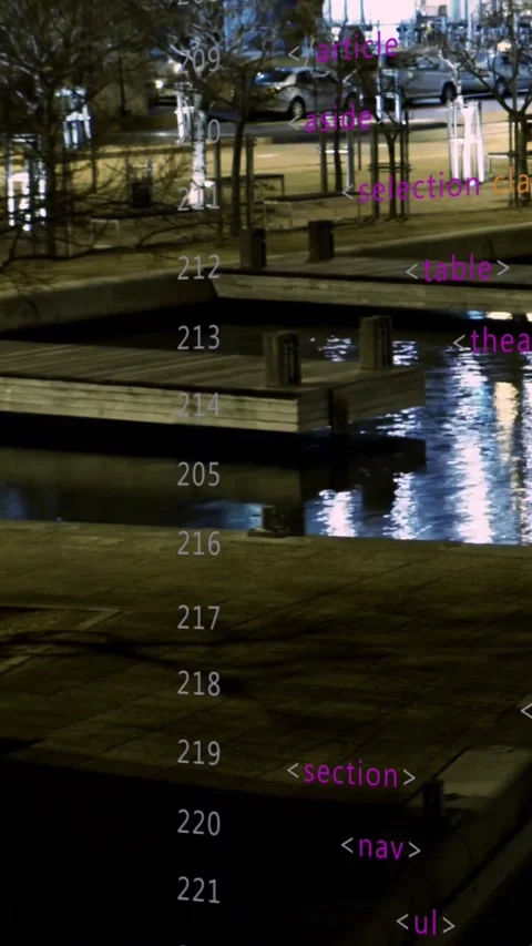 Vertical video: Server push causing numbers column and HTML tags sliding up over Stock Footage 329552561