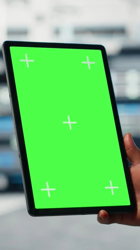 Vertical video Server room admin uses isolated screen tablet to increase Stock Footage 317054793