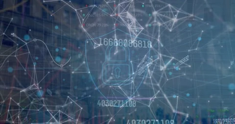 Vertical video: Shield lock showing numbers while live input driving nodes and Stock Footage 331085259