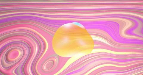 Vertical video: Shifting studio light making glossy orb drifting over marble Foto stock