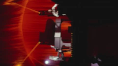 Vertical video shooting, blurred video live performance of a classical orchestra Stock Footage 259414196