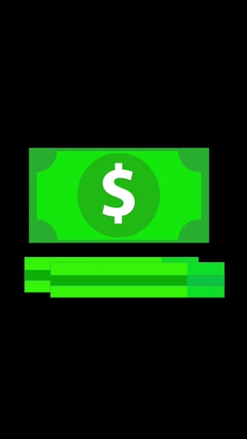 Vertical video showing animated dollar bills and currency stack in motion. .. Stock Footage 315637491