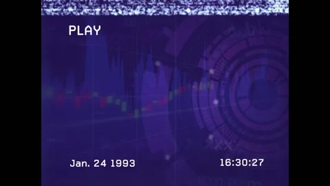 Vertical video: Showing PLAY icon starting play on VHS, static flickering with Stock Footage 332316294
