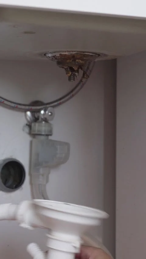 Vertical Video Showing Siphon Installation in Kitchen Stock Footage 311501817