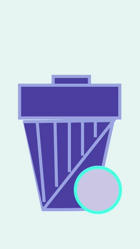 Vertical video showing trash can symbol with prominent cross mark. Animated.. Stock Footage 321627083