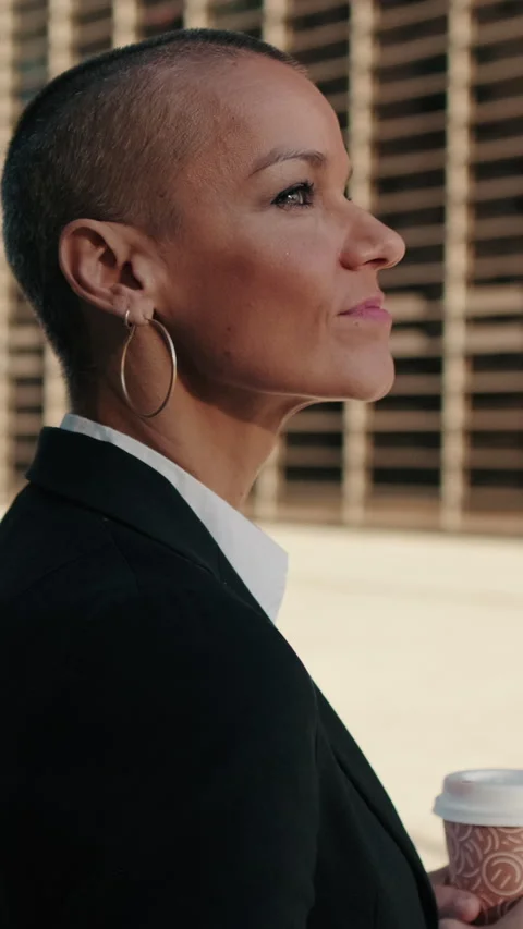 Vertical video, Side view of Confident Businesswoman in the City. Side view Stock Footage 304831260
