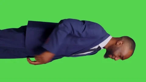 Vertical video: Side view of corporate manager in suit asking someone to come Stock Footage 237284343