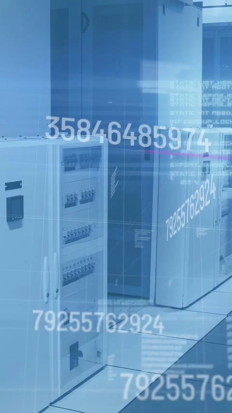 Vertical video: Signal starting data HUD appearing, scrolling, fading while Stock Footage 332985139