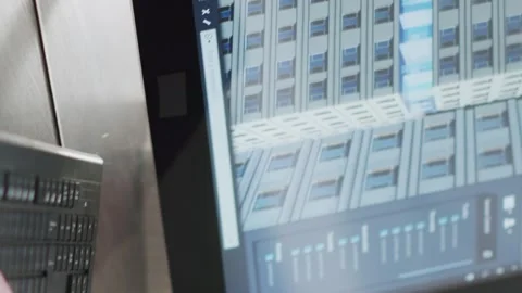 Vertical Video Skilled designer using 3D modeling tools to develop designs Stock Footage 263079201