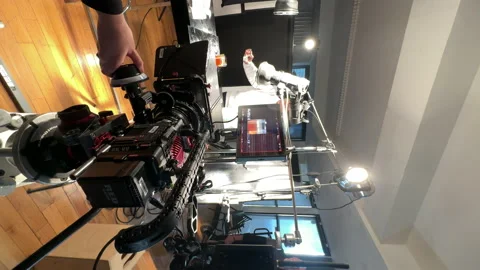 Vertical video, slow motion. New York Film academy, workshow, filming process Video stock 233231976