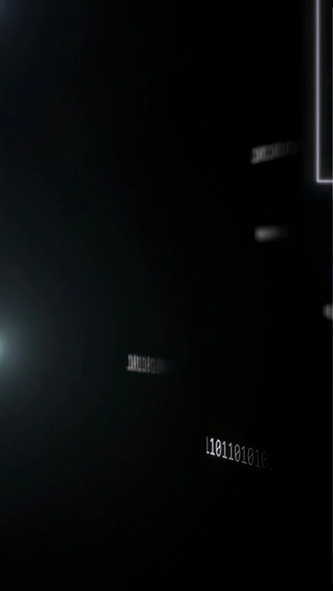 Vertical video: Small bright node appearing, binary panel taking glowing lines Vidéo 334770908