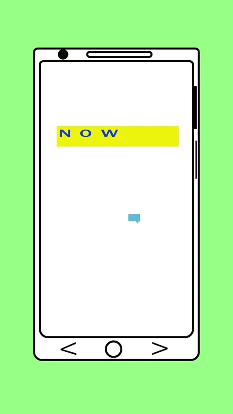Vertical video smartphone animated now button yellow banner blue chat bubbl.. Stock Footage 321629989
