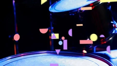 Vertical video: Snare holding frame while stick sparking pastel shapes flowing Stock-Footage 332731800